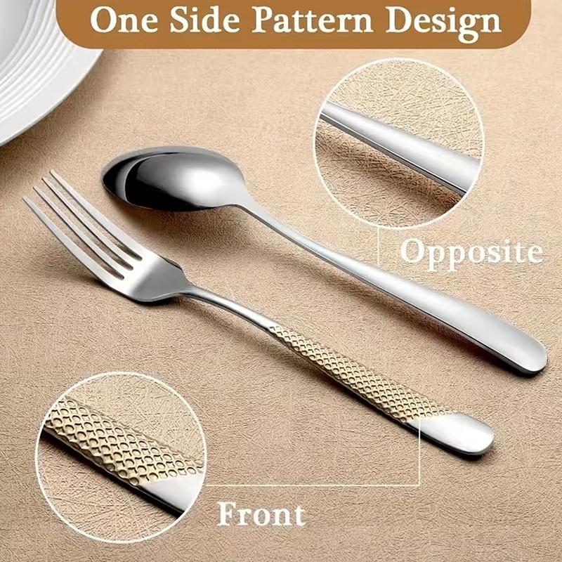 새로운 주방용품 세트 스테인리스 스틸 스푼 및 포크 세 - Gold Cutlery Flatware 리뷰 및 가격