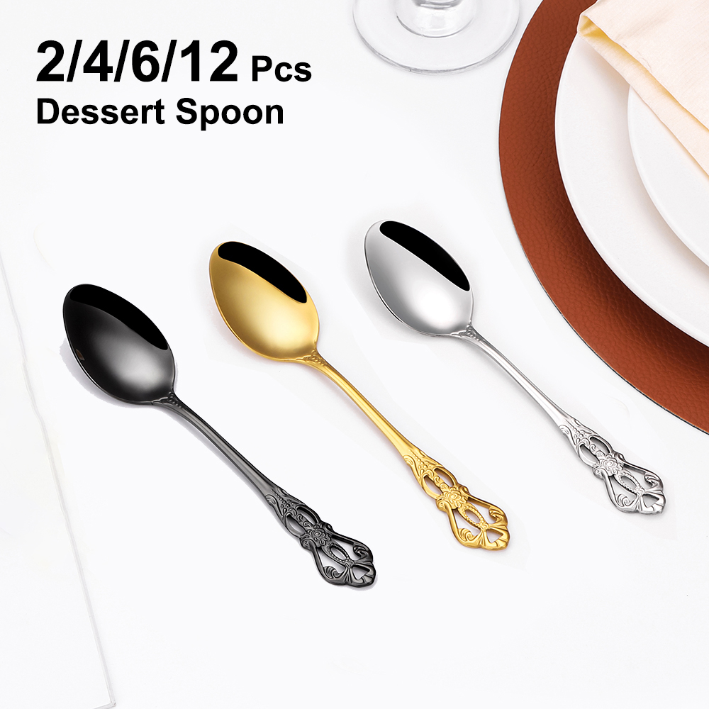 골드 디저트 스푼, 스테인리스 스틸 커트레이 아이스크림 - Gold Cutlery Flatware 리뷰 및 가격
